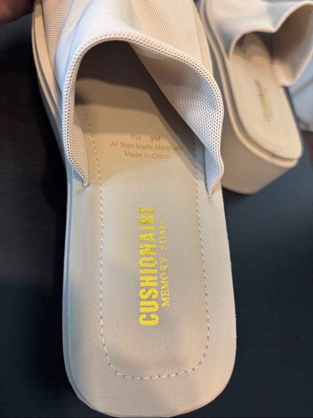 Cushionaire Beige Mesh Slide Sandals - Picture 5 of 5